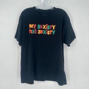 Spencer's "My Anxiety Has Anxiety" Graphic Tee Black Size M